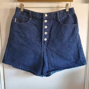 Vintage BONGO Denim shorts Size 13 Jrs Button Fly High Waist Sailor Style